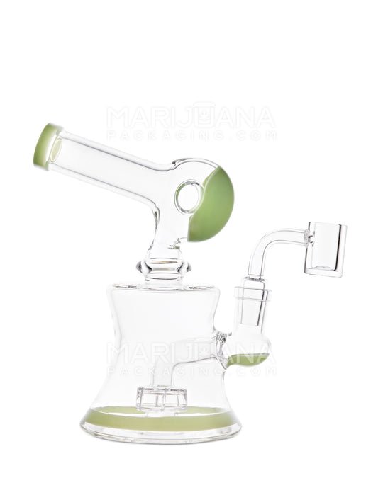 USA Glass | Sidecar Donut Glass Water Pipe w/ Honeycomb Bowl | 6.5in Tall - 14mm Bowl - Green