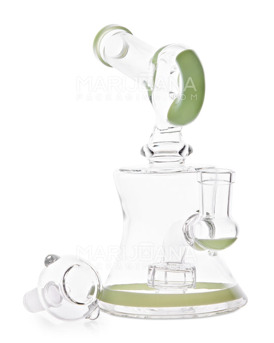 USA Glass | Sidecar Donut Glass Water Pipe w/ Honeycomb Bowl | 6.5in Tall - 14mm Bowl - Green