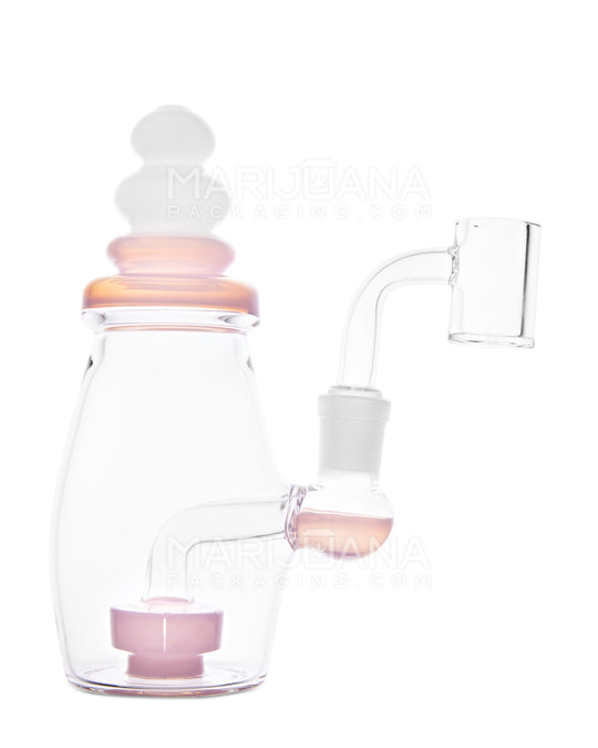 USA Glass | Straight Neck Baby Bottle Water Pipe w/ Showerhead Percolator | 6in Tall - 14mm Bowl - Pink