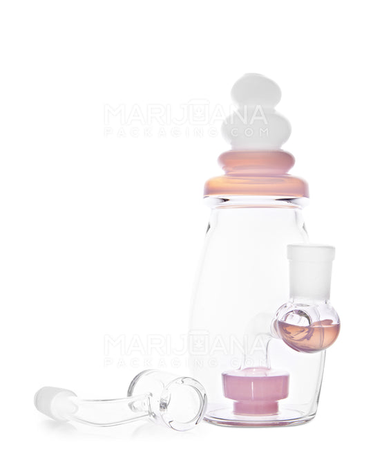 USA Glass | Straight Neck Baby Bottle Water Pipe w/ Showerhead Percolator | 6in Tall - 14mm Bowl - Pink