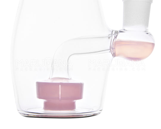 USA Glass | Straight Neck Baby Bottle Water Pipe w/ Showerhead Percolator | 6in Tall - 14mm Bowl - Pink