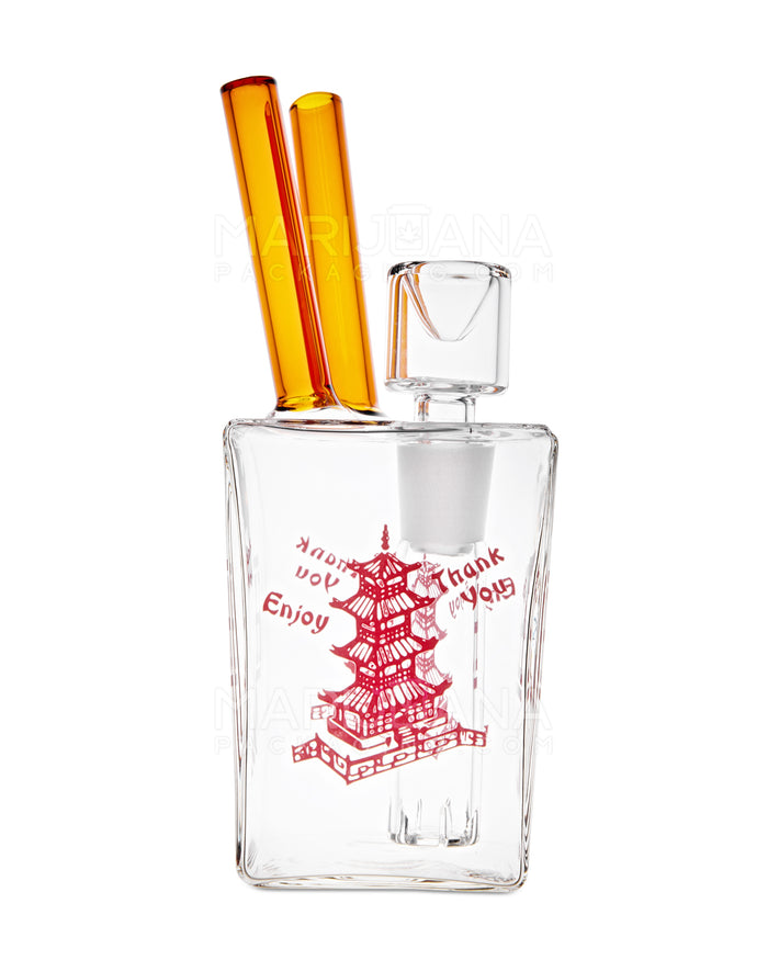 HEMPER | Chinese Takeout Mini Glass Water Pipe | 6in Tall - 14mm Bowl - Assorted Image