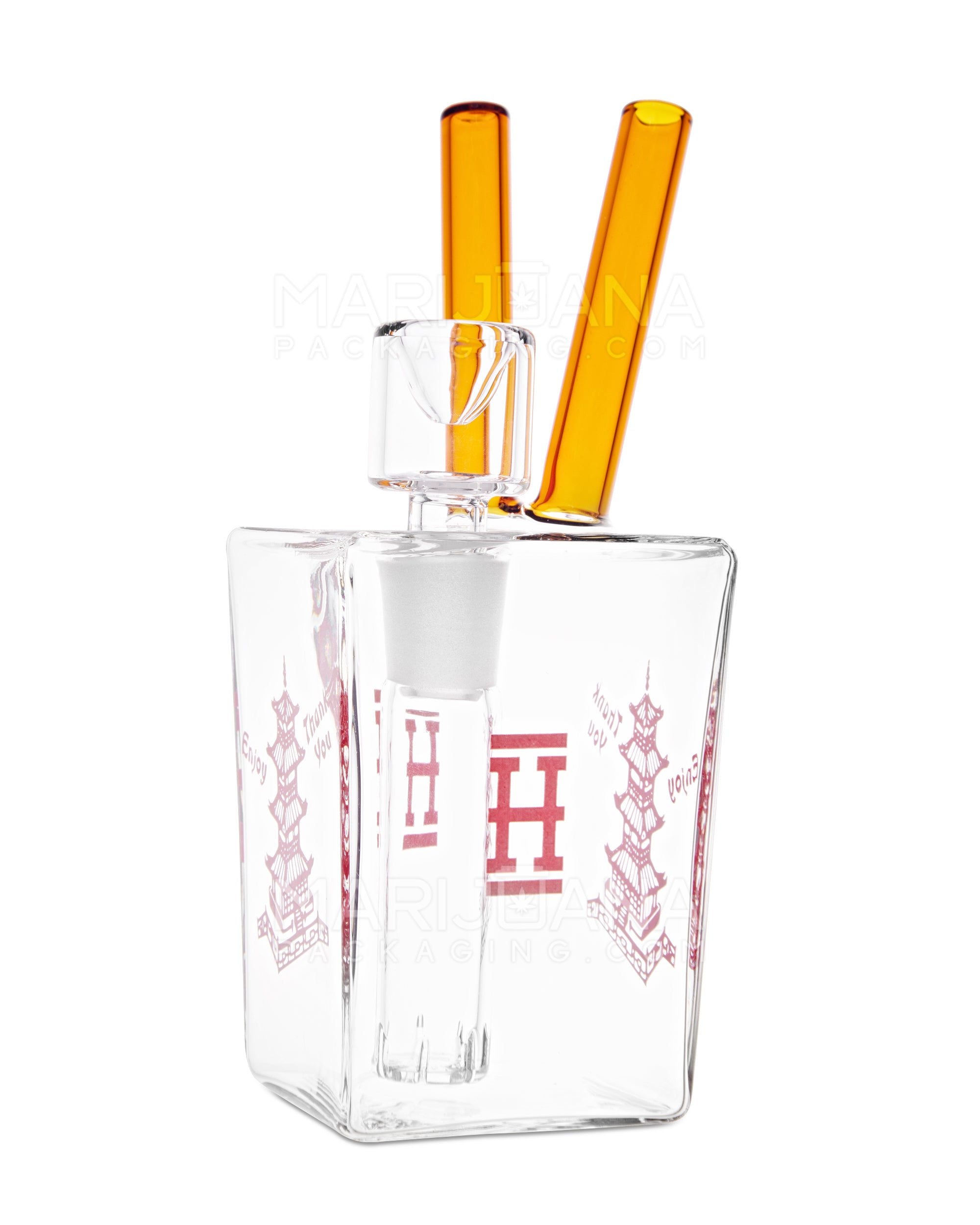 HEMPER | Chinese Takeout Mini Water Pipe | 6in Tall - 14mm Bowl - Assorted - 2