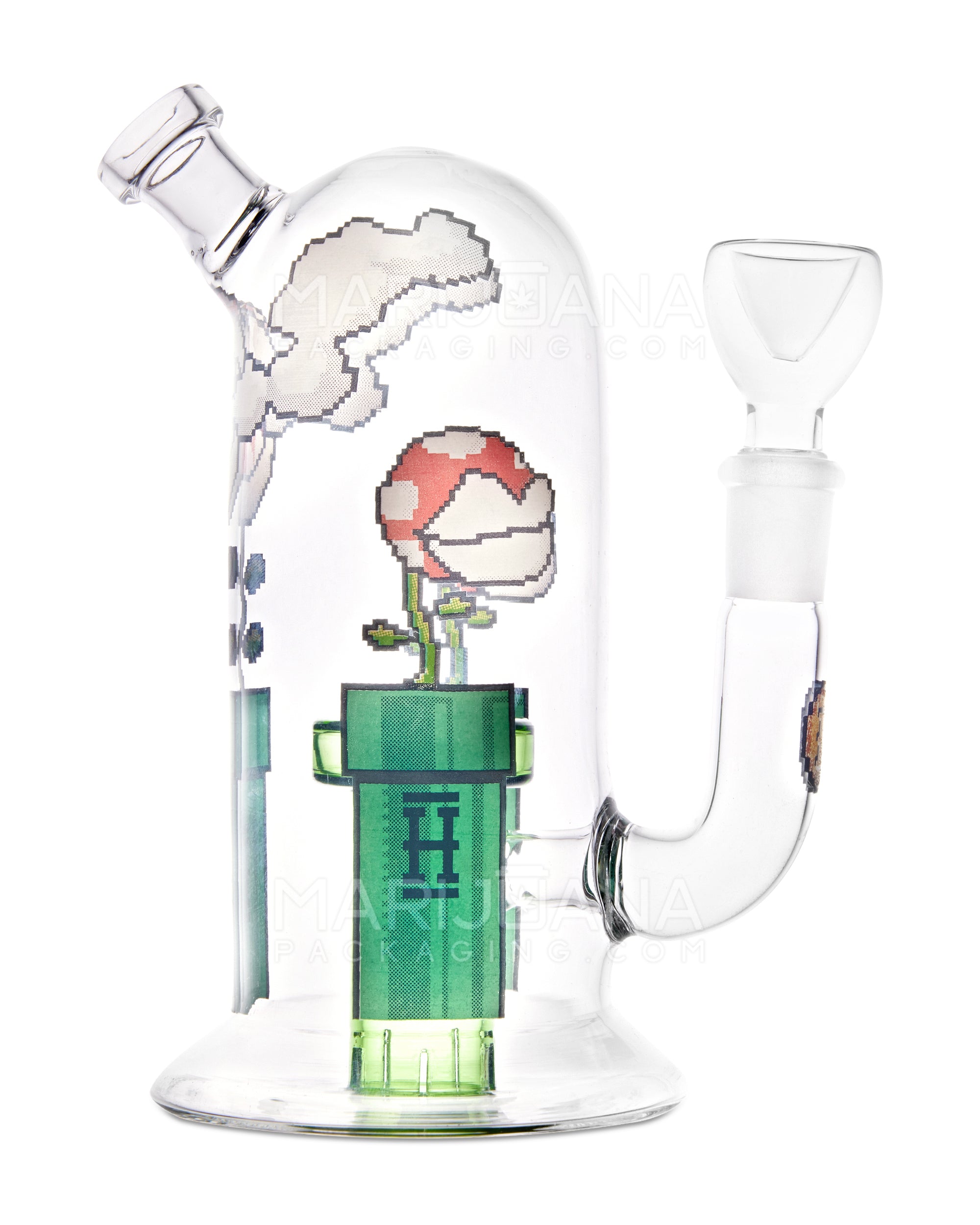 HEMPER | Gaming Flower Mini Water Pipe w/ Showerhead Percolator | 7in Tall - 14mm Bowl - Assorted - 1