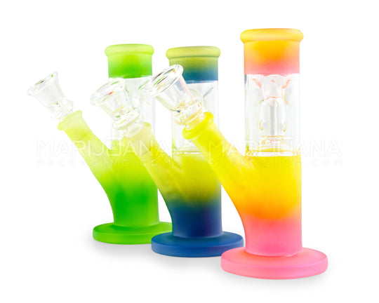 Frosted Mini Straight Shooter Water Pipe | 6.5in Tall - 14mm Bowl - Assorted