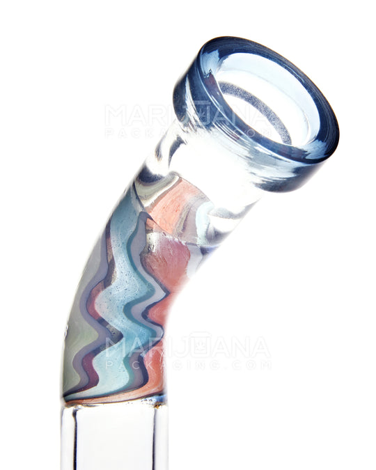 Bent Neck Wave Design Water Pipe w/ Cone Percolator | 7in Tall - 14mm Bowl - Assorted