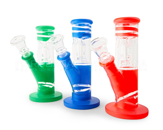 Striped Mini Straight Shooter Water Pipe | 6.5in Tall - 14mm Bowl - Assorted