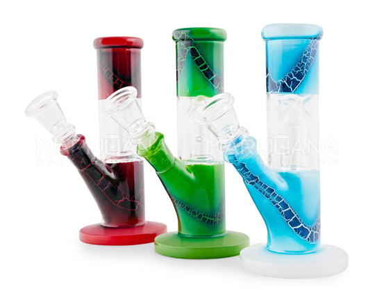 Crackle Mini Straight Shooter Water Pipe | 6.5in Tall - 14mm Bowl - Assorted