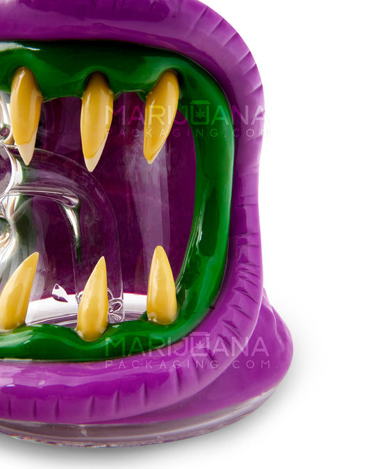 Monster Horned Cyclops Water Pipe | 7in Tall - 14mm Bowl - Purple