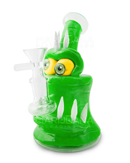 Monster Three Horned Cyclops Water Pipe | 6.5in Tall - 14mm Bowl - Green