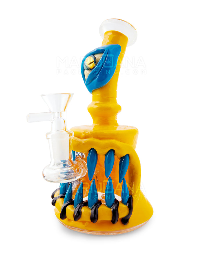 Monster Angled Cyclops Water Pipe | 7in Tall - 14mm Bowl - Yellow Image