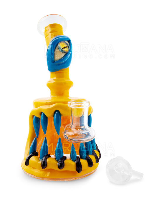 Monster Angled Cyclops Water Pipe | 7in Tall - 14mm Bowl - Yellow