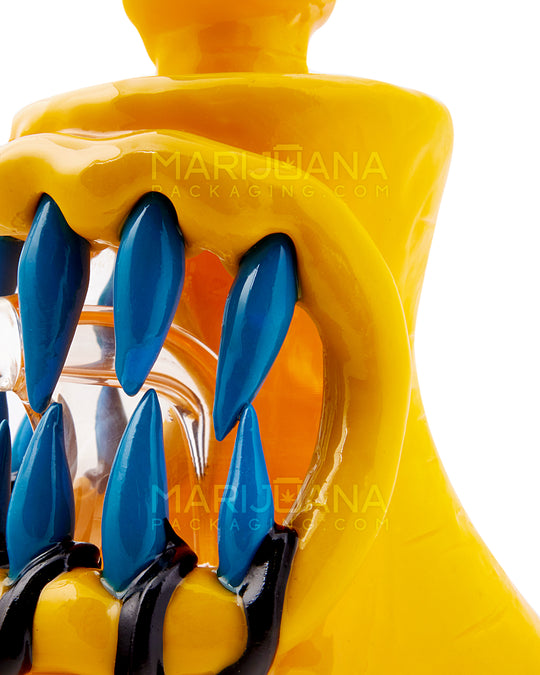 Monster Angled Cyclops Water Pipe | 7in Tall - 14mm Bowl - Yellow