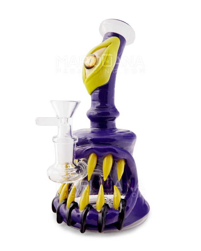 Monster Angled Cyclops Water Pipe | 7in Tall - 14mm Bowl - Purple Image