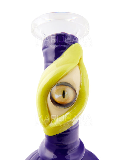 Monster Angled Cyclops Water Pipe | 7in Tall - 14mm Bowl - Purple