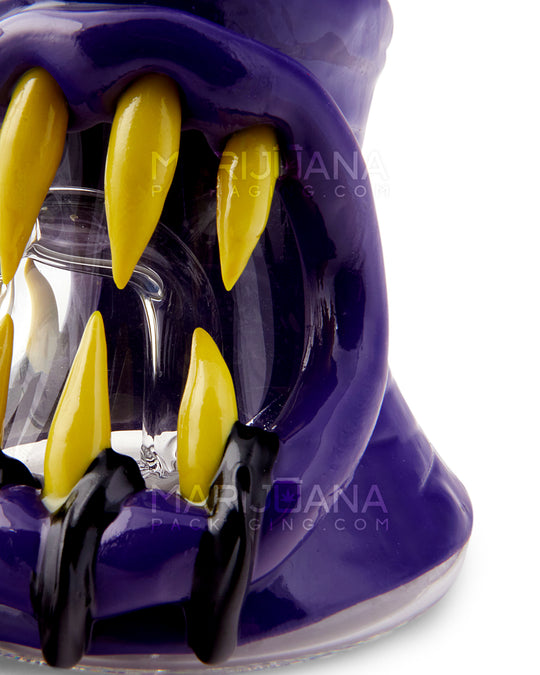 Monster Angled Cyclops Water Pipe | 7in Tall - 14mm Bowl - Purple