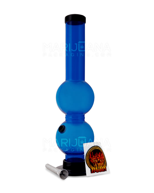 Double Chamber | Straight Neck Acrylic Water Pipe | 12in Tall - Grommet Bowl - Assorted