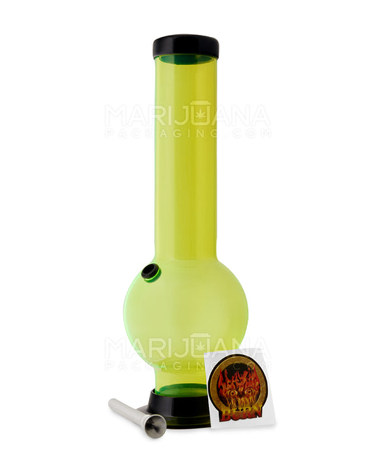 Straight Neck Acrylic Wide Water Pipe | 12in Tall - Grommet Bowl - Assorted