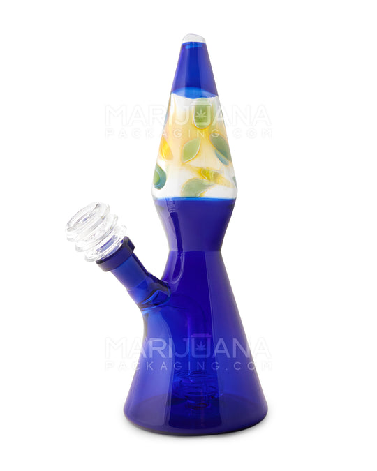 Fumed Lava Lamp Style Glass Water Pipe w/ Showerhead Percolator | 8.5in Tall - 14mm Bowl - Assorted