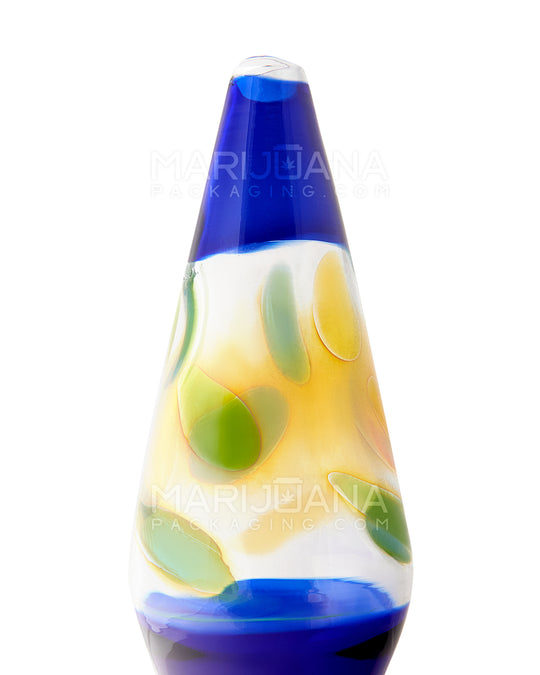 Fumed Lava Lamp Style Glass Water Pipe w/ Showerhead Percolator | 8.5in Tall - 14mm Bowl - Assorted