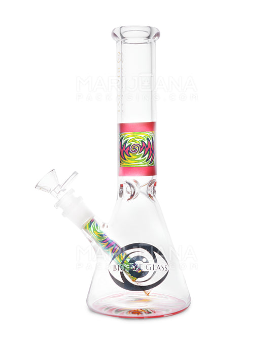 Straight Neck Wig Wag Big Eye Glass Water Pipe w/ Ice Catcher | 10.5in Tall - 14mm Bowl - Assorted