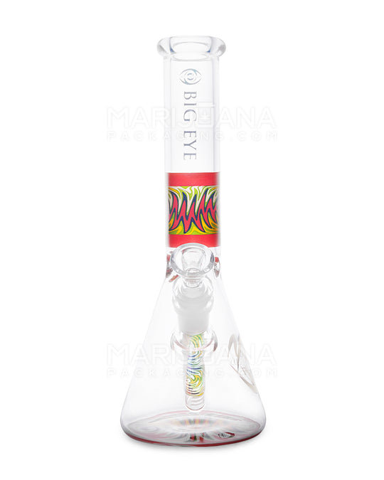 Straight Neck Wig Wag Big Eye Glass Water Pipe w/ Ice Catcher | 10.5in Tall - 14mm Bowl - Assorted