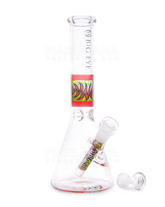 Straight Neck Wig Wag Big Eye Glass Water Pipe w/ Ice Catcher | 10.5in Tall - 14mm Bowl - Assorted