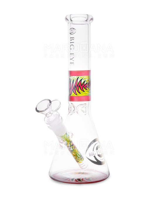 Straight Neck Wig Wag Big Eye Glass Water Pipe w/ Ice Catcher | 10.5in Tall - 14mm Bowl - Assorted