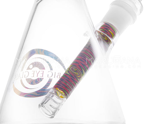 Straight Neck Wig Wag Big Eye Glass Water Pipe w/ Ice Catcher | 10.5in Tall - 14mm Bowl - Assorted