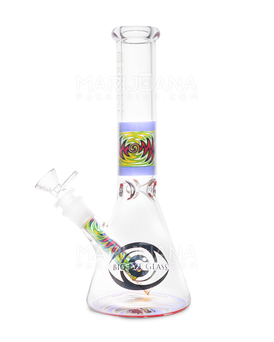 Straight Neck Wig Wag Big Eye Glass Water Pipe w/ Ice Catcher | 10.5in Tall - 14mm Bowl - Assorted