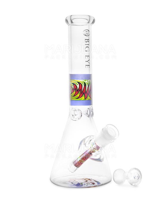 Straight Neck Wig Wag Big Eye Glass Water Pipe w/ Ice Catcher | 10.5in Tall - 14mm Bowl - Assorted