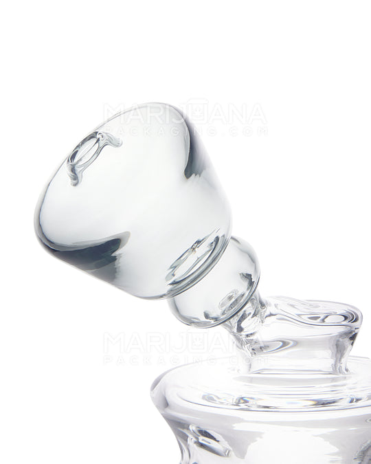 USA Glass | Bent Neck Double Uptake Fab Water Pipe | 6.5in Tall - 14mm Bowl - Smoke