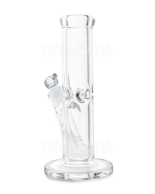 USA Glass | Straight Neck Heavy Glass Water Pipe w/ Ice Catcher | 10in Tall - 14mm Bowl - Clear