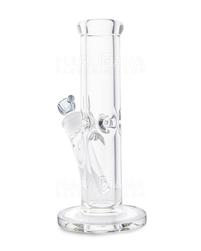 USA Glass | Straight Neck Heavy Glass Water Pipe w/ Ice Catcher | 10in Tall - 14mm Bowl - Clear Image