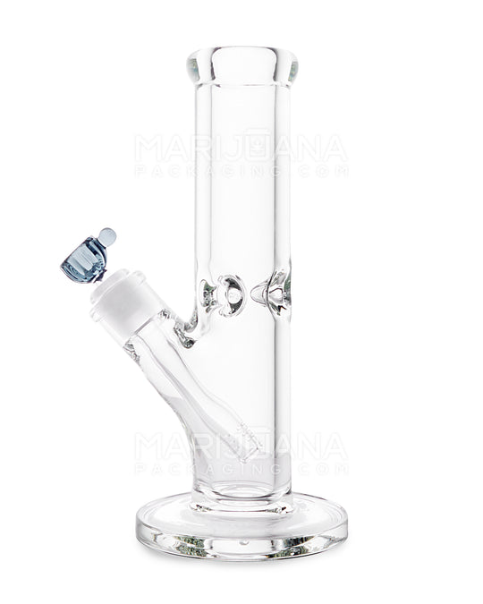 USA Glass | Straight Neck Heavy Glass Water Pipe w/ Ice Catcher | 10in Tall - 14mm Bowl - Clear