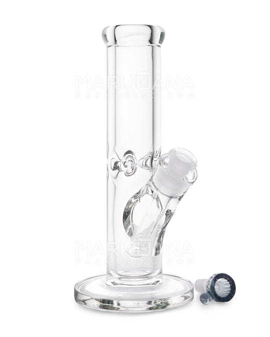 USA Glass | Straight Neck Heavy Glass Water Pipe w/ Ice Catcher | 10in Tall - 14mm Bowl - Clear