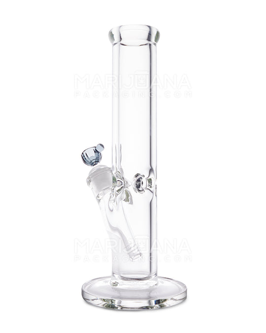 USA Glass | Straight Neck Heavy Glass Water Pipe w/ Ice Catcher | 12in Tall - 14mm Bowl - Clear