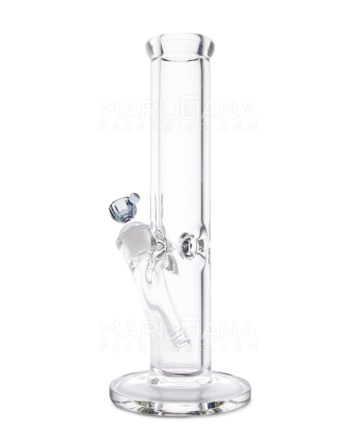 USA Glass | Straight Neck Heavy Glass Water Pipe w/ Ice Catcher | 12in Tall - 14mm Bowl - Clear Image