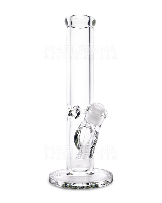 USA Glass | Straight Neck Heavy Glass Water Pipe w/ Ice Catcher | 12in Tall - 14mm Bowl - Clear