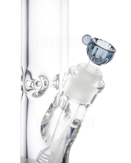 USA Glass | Straight Neck Heavy Glass Water Pipe w/ Ice Catcher | 12in Tall - 14mm Bowl - Clear