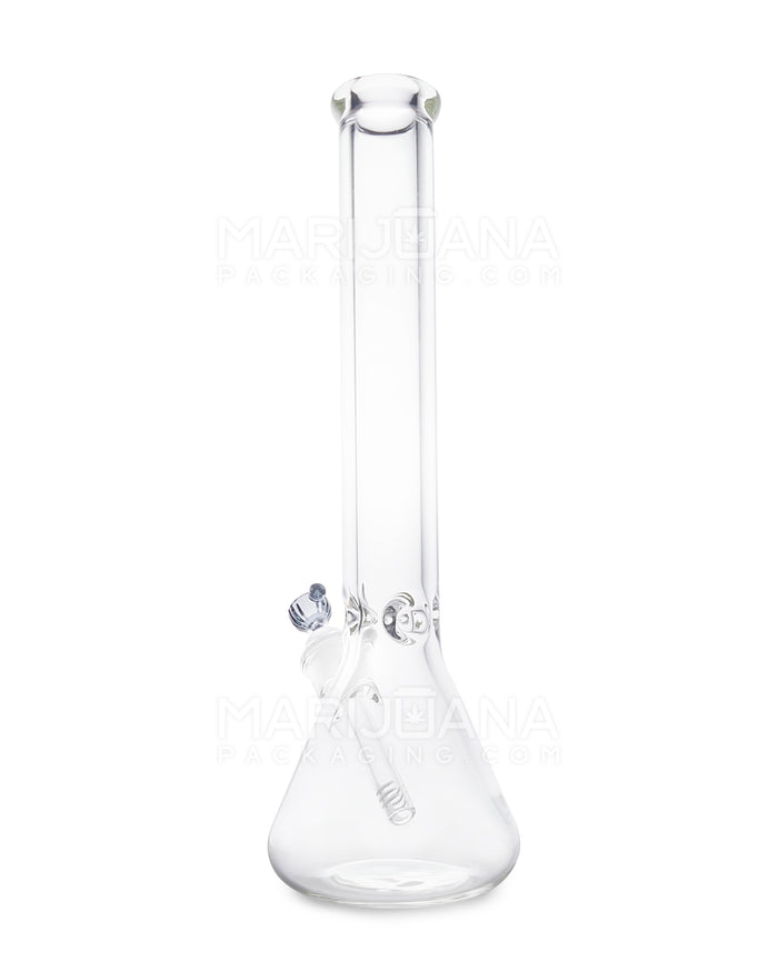 USA Glass | Straight Neck Heavy Thick Glass Beaker Water Pipe w/ Ice Catcher | 16in Tall - 14mm Bowl - Clear Image