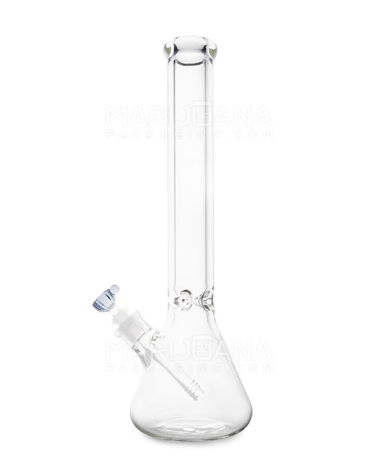 USA Glass | Straight Neck Heavy Thick Glass Beaker Water Pipe w/ Ice Catcher | 16in Tall - 14mm Bowl - Clear