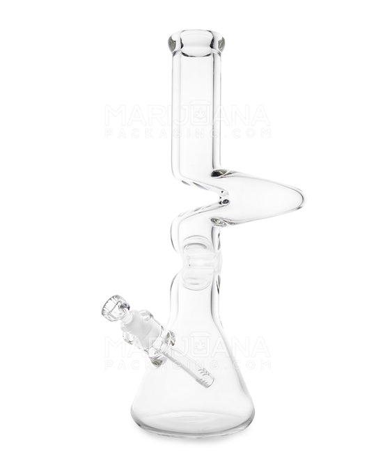 USA Glass | Z-Neck Heavy Zong Straight Shooter Glass Beaker Water Pipe | 16in Tall - 14mm Bowl - Clear