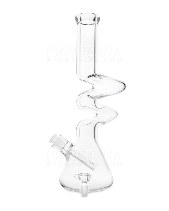 USA Glass | Z-Neck Heavy Zong Straight Shooter Glass Beaker Water Pipe | 16in Tall - 14mm Bowl - Clear