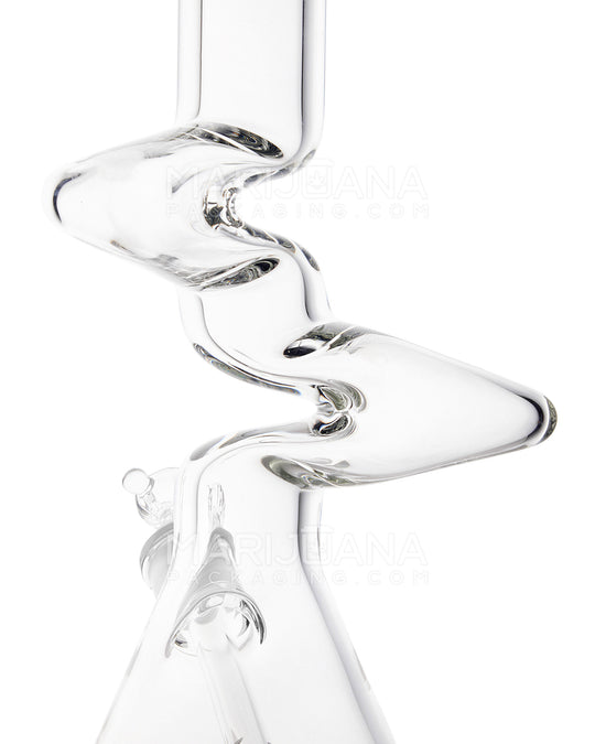 USA Glass | Z-Neck Heavy Zong Glass Beaker Water Pipe | 16in Tall - 14mm Bowl - Clear