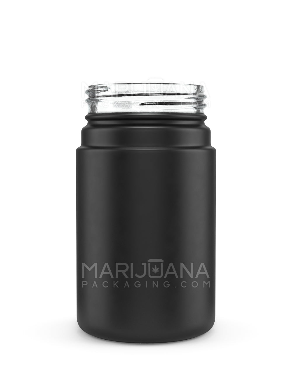 POLLEN GEAR | HiLine Straight Sided Matte Black Glass Jars | 52mm - 3.75oz - 72 Count