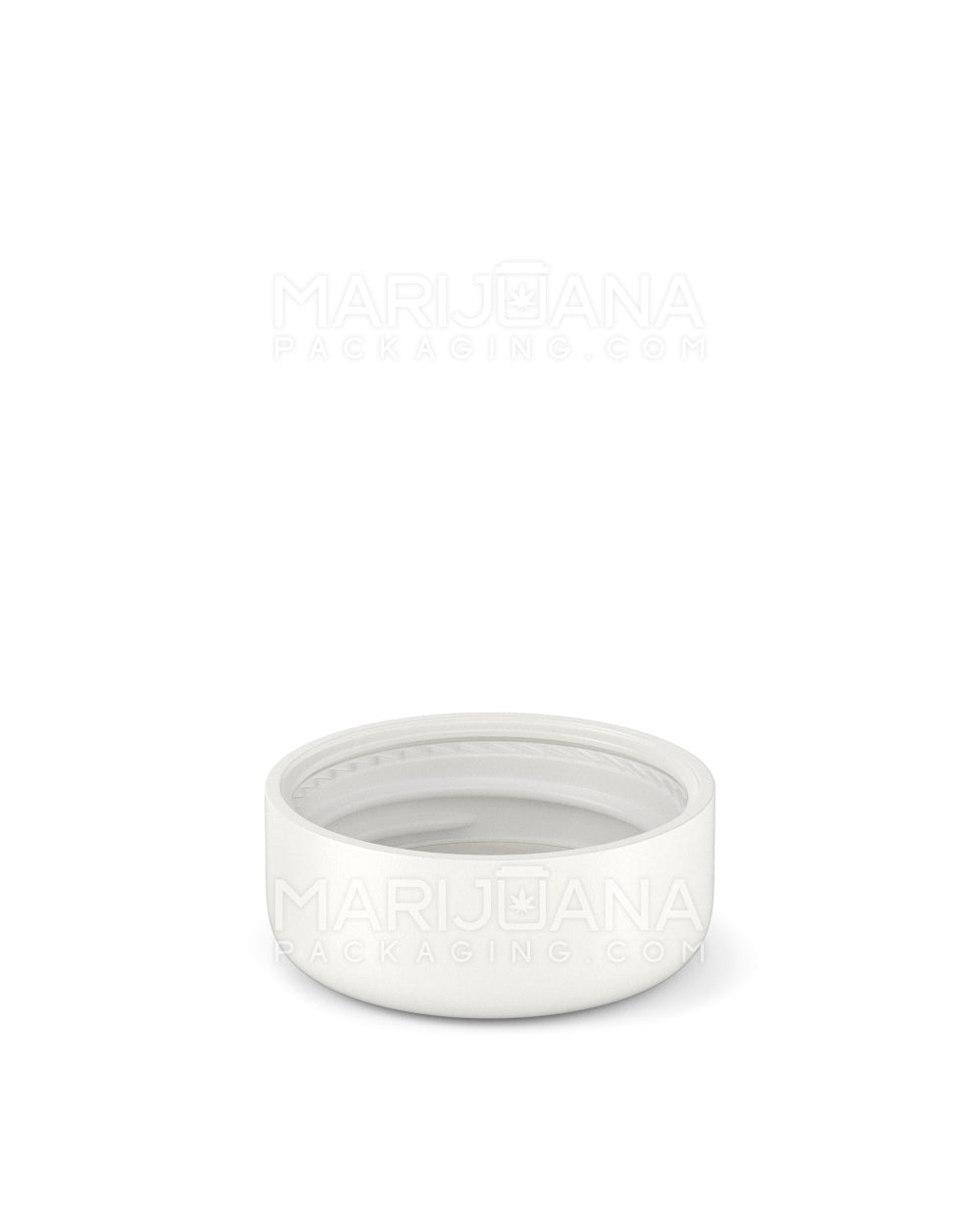 POLLEN GEAR | HiLine Child Resistant Smooth Push Down & Turn Plastic Round Caps w/ Foam Liner | 28mm - Matte White - 308 Count - 4