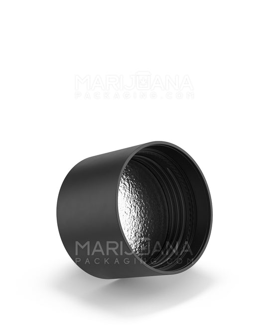 POLLEN GEAR | HiLine Child Resistant Smooth Push Down & Turn Plastic Scooped Caps w/ Foil Liner | 52mm - Matte Black - 72 Count