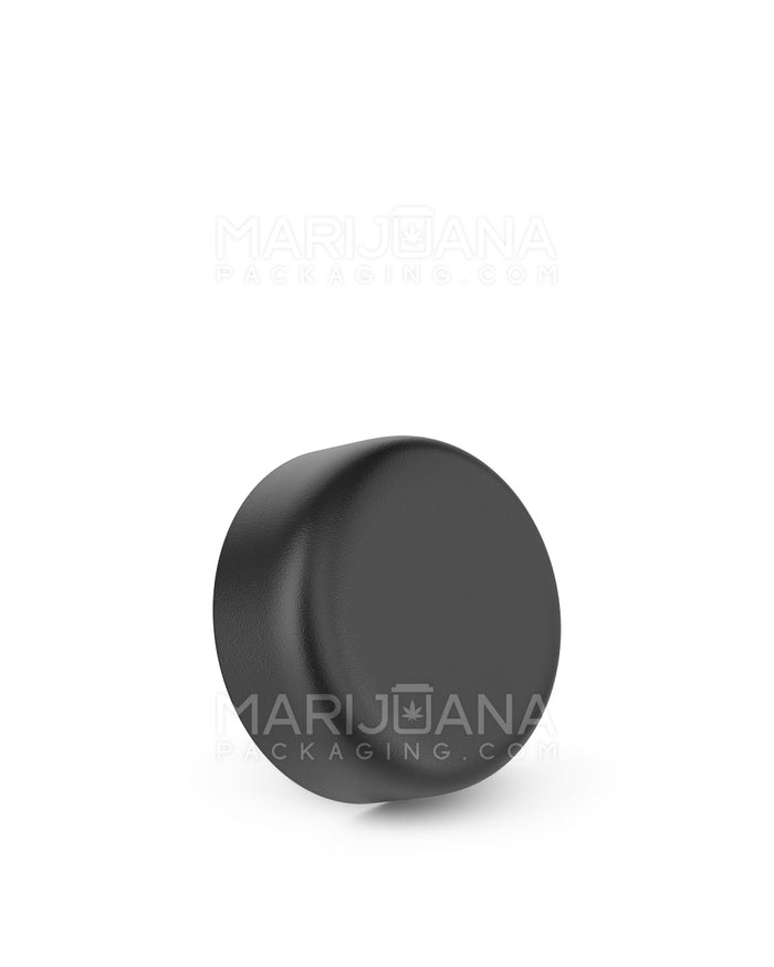 POLLEN GEAR HiLine Child Resistant Smooth Push Down & Turn Plastic Round Caps w/ Triple Layer Foil Liner | 36mm - Matte Black | Sample Image