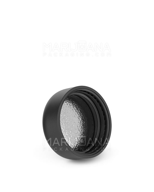 POLLEN GEAR | HiLine Child Resistant Smooth Push Down & Turn Plastic Round Caps w/ Triple Layer Foil Liner | 36mm - Matte Black - 308 Count